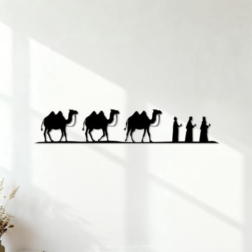 Heilige Drei Könige mit Geschenken Schriftaufkleber 18x97.3cm Wandverschönerung Schwarz