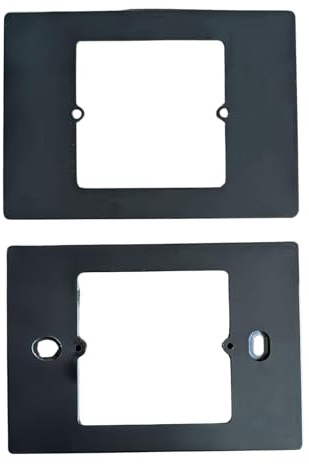Adattatore Scatola 503 a 502 Nero, Copri Cassetta Placca Per Cassetta 503, Supporto Riduttore per Termostati e Prodotti Smart Forma Quadrato, 120X86X3,5mm, Vite Incluso