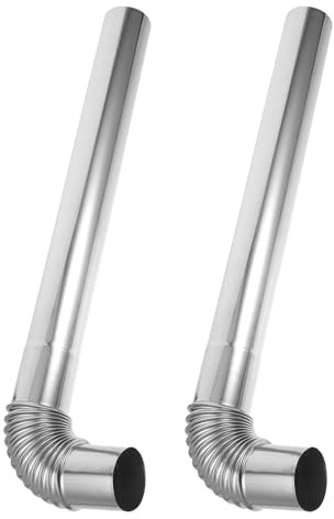 BAZEITFLOW Gomito Tubo Stufa in Acciaio Inox 304 Ispessito 4 Pezzi 6 CM X 50 CM con Canna Fumaria di Scarico per Stufa a Legna Caldaia Accessori per Riscaldamento Domestico e
