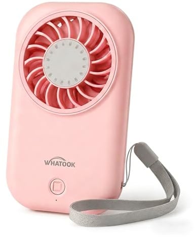 WHATOOK Mini Handheld Fan: 0.59in Ultra-Slim & 0.12lbs Light Pocket Fan,11000 RPM Turbo Power,5 Speeds,USB-C Rechargeable Portable Small Personal Fan for Travel Essentials,Outdoor,Women Makeup & Lash