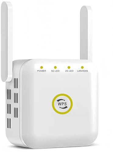 2026 WiFi Extender, WiFi Signal Booster Cover up to 9800 sq.ft for Home, New Gen Faster Internet Extender WiFi Booster w/Ethernet Port, Wireless WiFi Repeater Works with 99% Router(White 2-Antenna)