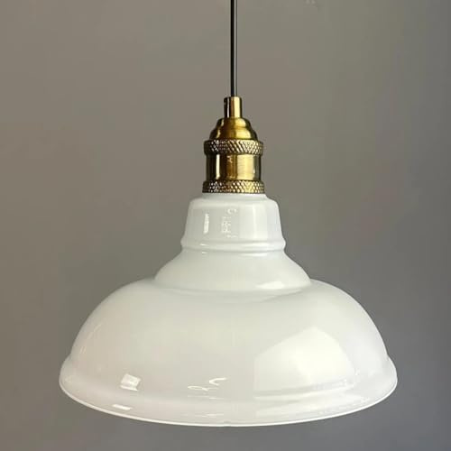 bamyum Vishi Hängelampe Ø27 cm, Pendelleuchte Vintage, Industrial aus Metall und Glas E27, Wohnzimmerlampe Hängend, Esstisch, Küchenlampe