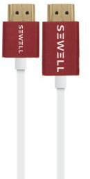 Sewell Redhead Premium Thin HDMI Cable, with Redmere Technology, High Speed, 1080p, 3D, HDMI 1.4, 3-Feet