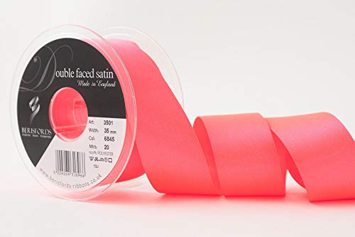 Berisfords Ribbon, Flo Pink, 35 mm