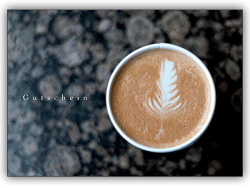 1 Gutschein Karte: Edler Blanko Gutschein für einen Kaffee Klatsch • lustige Grußkarte mit Umschlag, hochwertig und schön