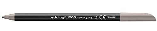 Edding - Fasermaler 1200 grau N.12 - Rundspitze 0,5 mm (10 Stück)