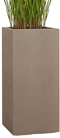 Pflanzwerk® Pflanzkübel Fiberglas Braun Tower 70x33x33cm *Frostbeständige Blumenkübel* *Deutsche Premiumqualität* *Lotus-Effekt Imprägnierung*