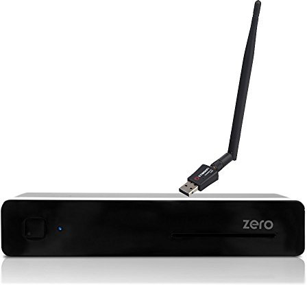 VU+ Plus Zero E2 Linux Full HD H265 Sat 1x DVB-S2 Receiver Schwarz + 300Mbit WLAN Stick mit 5dB Antenne