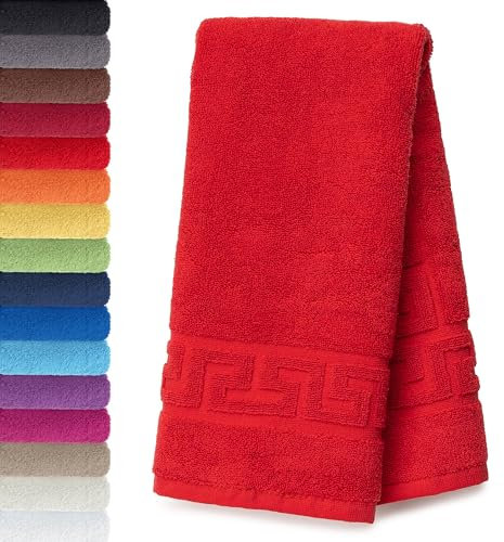 AR Line 2er Set Duschvorleger – Badematten 50 x 70 cm, 100% Baumwolle, 700 g/m², Weich & Saugstark, Farbe: Rot