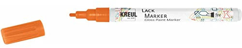 KREUL 47209 - Lackmalstift fine orange, mit Rundspitze Strichstärke 1 - 2 mm, zum Gestalten, Beschriften und Verzieren von kleinen, originellen Geschenken, Karten, uvm.