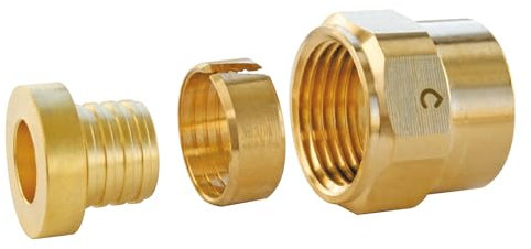 SOMATHERM FOR YOU - Raccord droit à visser pour tube PER Ø12 - écrou tournant Femelle 15/21 (1/2'') .Permet de raccorder un tube PER Ø12 par simple vissage à un raccord sans outil spécifique