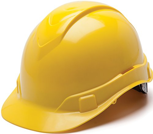 Pyramex Ridgeline Cap Style Hard Hat, 4-Point Ratchet Suspension, Yellow