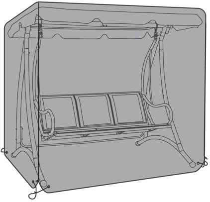 Charles Bentley Deluxe Swing Seat Cover, Easy Wipe, Waterproof Finish, Double Stitched, Waterproof Tape, Aluminium Eyelets, Bungie Tie With Rope, Heavy Duty, PVC Polyester, In Black (220X170X125CM)