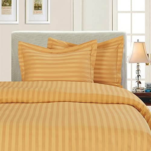 Elegant Comfort Silky-Soft 1500 Premier Hotel Quality Wrinkle-Free 3-Piece Duvet Cover Set, King/Cal-King, Camel Gold