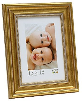 Deknudt Frames S45HA1 Cadre Photo avec Filet Résine Doré/Perlé 30 x 45 cm