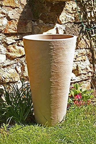 Unbekannt Blumentopf Blumenkübel Pflanztopf - Modell Capri High aus Kunststoff - Diverse Ausführungen (Rund, Taupe)