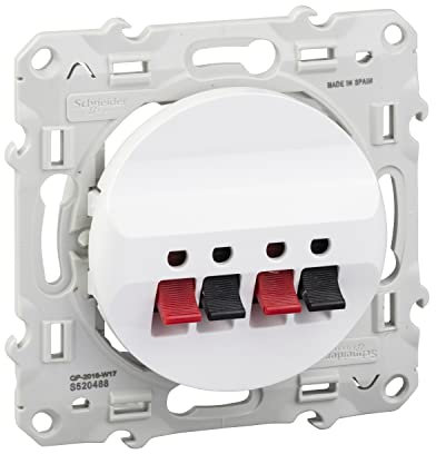 Schneider Electric - Odace, prise haut-parleurs Blanc, 2 sorties - S520488