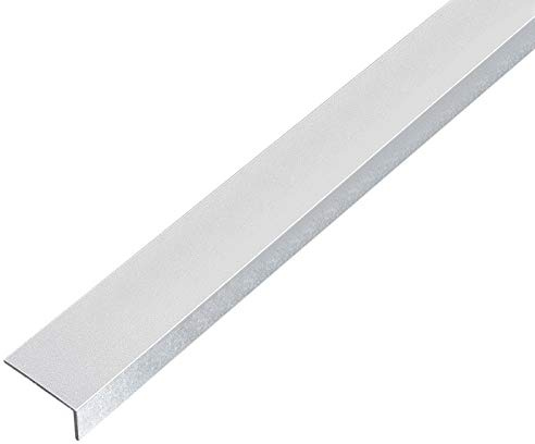 Alberts 489250 Winkelprofil | selbstklebend | Aluminium, kugelgestrahlt silber | 1000 x 20 x 20 mm