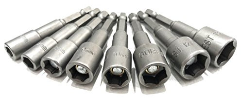 GOBEST Magnetic Socket nut Driver Set 8 pcs, 6-13 mm, 1/4 hex Shank (GB-0041)