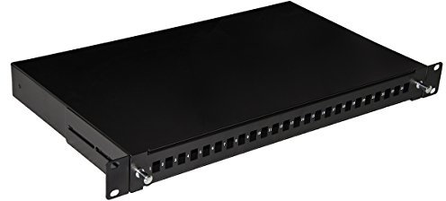 LINK Tiroir Fibre Optique 24 Ports pour Adaptateurs LC Duplex 1 unité pour Installation 19, Noir