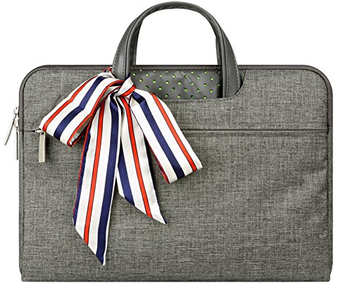 Laptop Sleeve Case Briefcase Spill Resistant Shockproof with Scarves for 10.1 11 Laptops/Notebooks/Ultrabooks/Netbooks Dark Grey 2