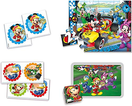 Clementoni – Edukit 4 in 1 – Mickey Top Ausgangspunkt – Lernspiel – Disney, 13760