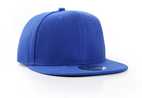 True Heads Plain Flat Peak Snapback Baseball Cap Royal Blue