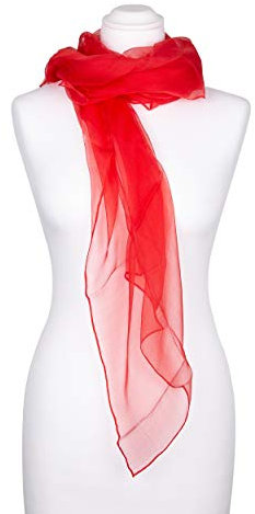 Tinitex Seidenschal Halstuch Schal Chiffon paprika rot Seide 180x55cm