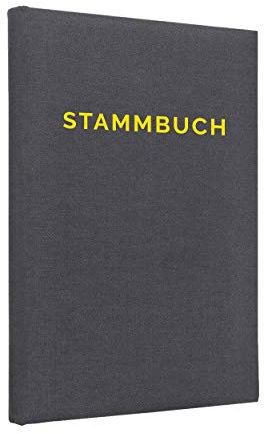 Hochzeitideal Stammbuch der Familie Serie 'Linea' Leinen dunkelgrau (Gelb, 21,0 x 14,0)