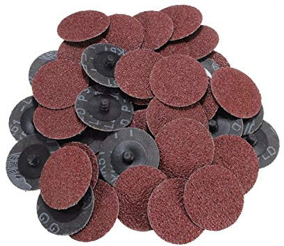 TOOLSTAR Quick Change Discs, 25pcs 50MM Quick Change R-Type Discs 2-Inch Sanding Discs for Rotary Tool Sanding and Surface Blending - 36 Grits