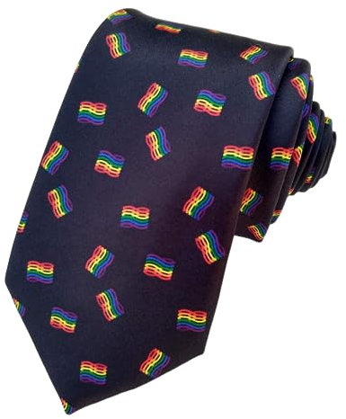 Pride Krawatte – Herren-Krawatte – Regenbogen-Pride-Krawatte – LGBTQIA-Krawatte – Regenbogen-Krawatte – Regenbogen-Krawatte – Pride Week Krawatte – Pride Week Krawatte …, Black & Pride Rainbow,