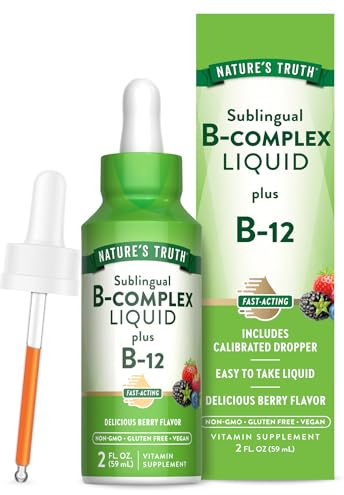 Nature's Truth Sublingual B Complex | with B12 | 2 Fluid Ounces | Berry Flavor | Vegan, Non-GMO & Gluten Free Supplement