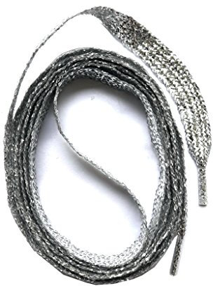 SNORS SCHNÜRSENKEL flach SILBER 110cm, reißfest, Made in Germany, universelle Flachsenkel aus Polyester für Sportschuhe Sneaker Turnschuhe und Kinderschuhe - ÖkoTex, 6mm breit