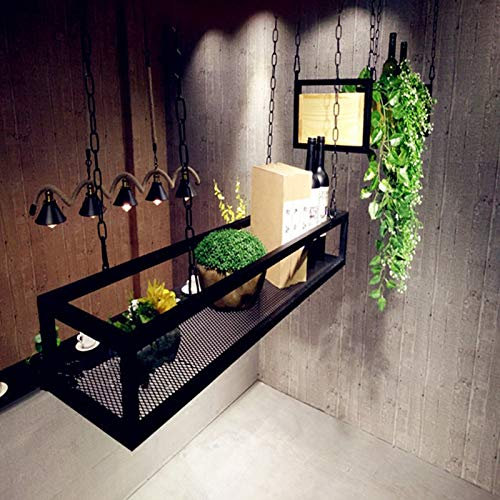 WYFZT Küche Hängende Regal Retro Decken-Typ Blume mit Kette Artikel Stehen Sie und Bodengitter, Wandregal abgehängten Decke Storage Rack Innen Balkon Dekorative, Wohnzimmer Restaurant Bar