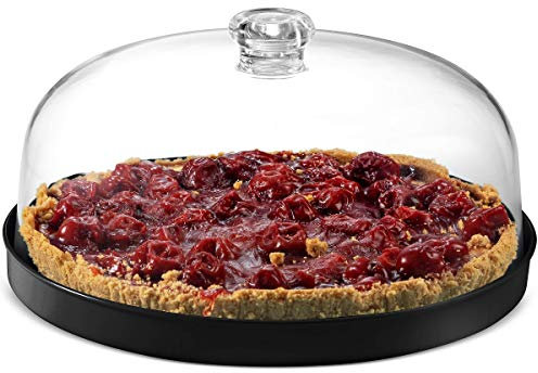 Godinger Cake Stand, Cake Plate Server with Dome, Metal Serving Tray and Shaterproof Acrylic Lid