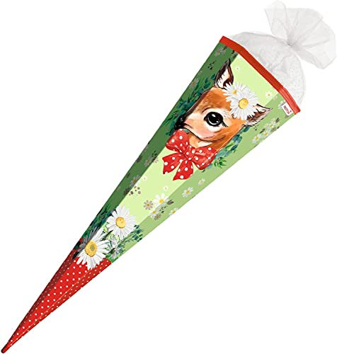 Schultüte mit Gravur / Zuckertüte / 85cm / eckig / Reh