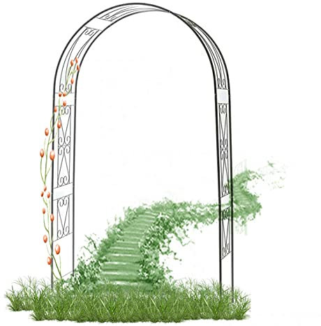 Gartenbogen Im Freien, B150×H250cm Rosenbogen Spalier, Rohrdurchmesser 20mm Metallbogen, Für Kletterpflanzen/Ranken/Clematis/Hochzeitsdeko, Schwarz