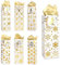 DIYASY Christmas Kraft Wine Bags, 12 Pack Christmas Bottle Bags with Gift Tags and Gold Tissue Paper Xmas Bottle Gift Bags for Wine Champagne
