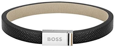 BOSS Jewelry Lederarmband für Herren Kollektion JACE Schwarz - 1580336M