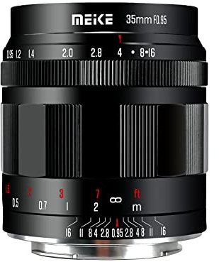 Meike 35mm f0.95 große Blende, manueller Fokus, kompatibel mit spiegellosen Canon EF-M Mount Kameras EOS M M2 M3 M5 M6 M10 M50 M100 M6II M200 etc