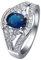 Whoiy Ring Damen Aquamarin, Verlobungsring Silber Eheringe Vier Krallen mit Cubic-Zircon 62 (19.7) Verlobungsring für Frauen