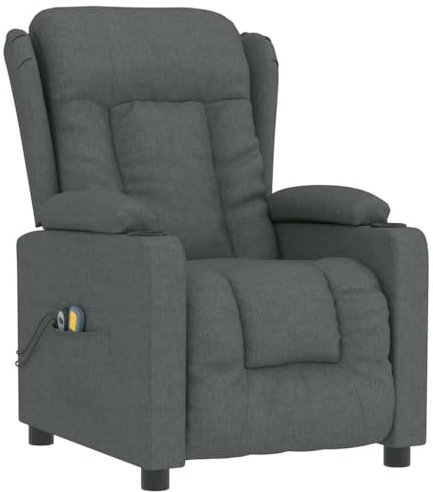 vidaXL Massagesessel Elektrisch Dunkelgrau Stoff