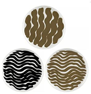 Marimekko Hyräily Plate 3Pcs; 20 - White, Wet Sand, Black