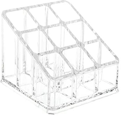 predolo 9 fentes porte-rouge à lèvres boîte cosmétique décoration pour commode comptoir maquillage organisateur boîte de rangement vitrine clair pour pinceaux, une