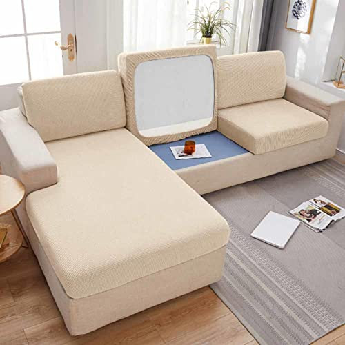 MTHGH Sofa Sitzkissenbezug,Stretch 4/3/2/1 Sitzer/L Form Samt Sofabezug Elastische Couch Kissenbezüge Husse Überzug Bezug Für Sofa Sitzkissen,E-M(60-90cm)