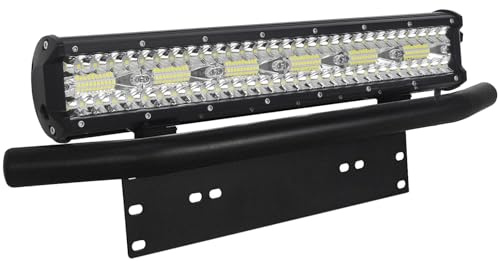 Willpower 17 Zoll 360W LED Arbeitsscheinwerfer Bar mit vorderer Nummernschild-Montagehalterung, Led fernscheinwerfer für Auto Bagger Anhänger Traktoren LKW SUV Offroad