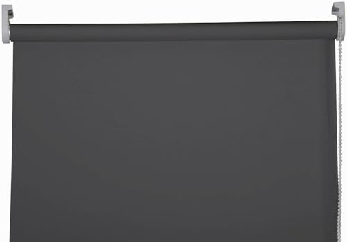 Apex Furnishings Charcoal Grey Blackout roller blinds for windows, Thermal Insulated UV Protection Child Safety Trimmable Easy Fit Home office Window Blinds W 180cm x L 165cm