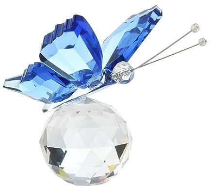 FENOHREFE Kristall-Schmetterlingsfigur, Ornament mit Kugelsockel, Glas, Schmetterling, Tierstatue, Tischdekoration, Briefbeschwerer, Geschenke, Kristall-Tierfiguren