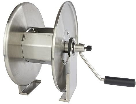 Schlauchtrommel | für Kärcher Kränzle Hochdruckreiniger | bis 400 bar | Edelstahl | 25m Länge | M22x1,5 AG x M22x1,5 AG | Hochdruckschlauch Schlauchaufroller
