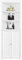 Yaheetech Meuble/Armoire Rangement Salle de Bain, Meuble d'angle Toilette Haute Blanche avec Placards Tablettes Réglables et 3 Étagères 60 x 31,5 x 163 cm Salon Chambre Cuisine